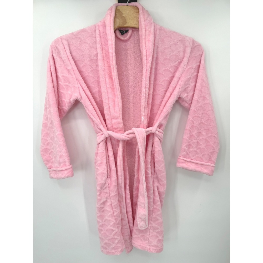 Just Love Robe Women S Pink Scalloped Fleece Plush Belted Pockets Loungewear